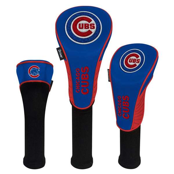 Chicago Cubs Golf Club Headcover Set of 3 (Driver,Fairway,Hybrid) 