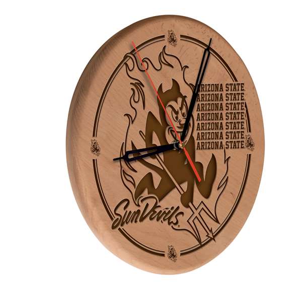 Arizona State University 13 inch Solid Wood Engraved Clock