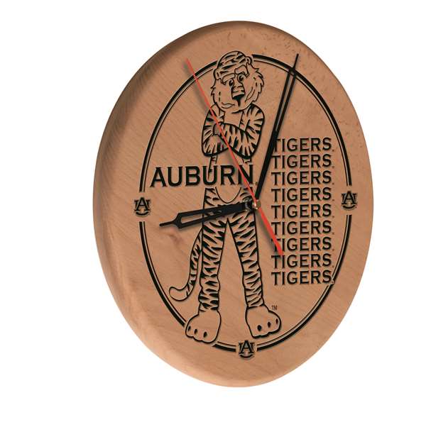 Auburn University 13 inch Solid Wood Engraved Clock