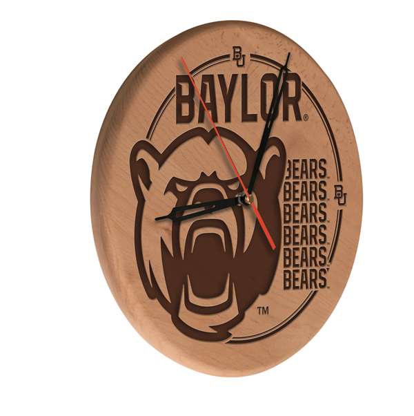 Baylor University 13 inch Solid Wood Engraved Clock