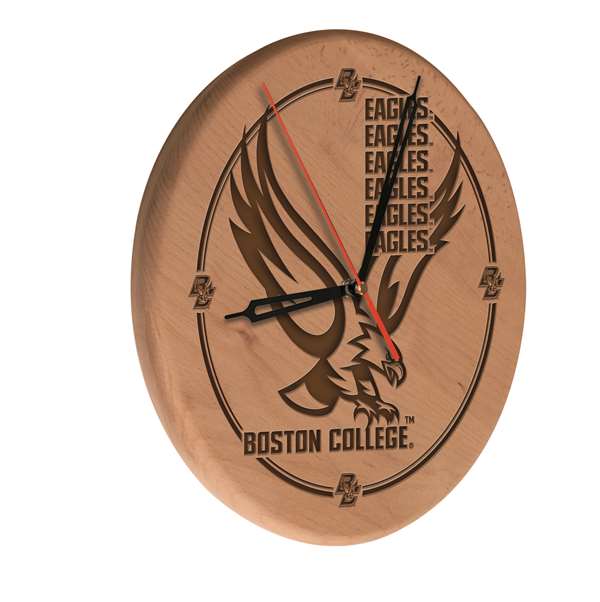 Boston College 13 inch Solid Wood Engraved Clock
