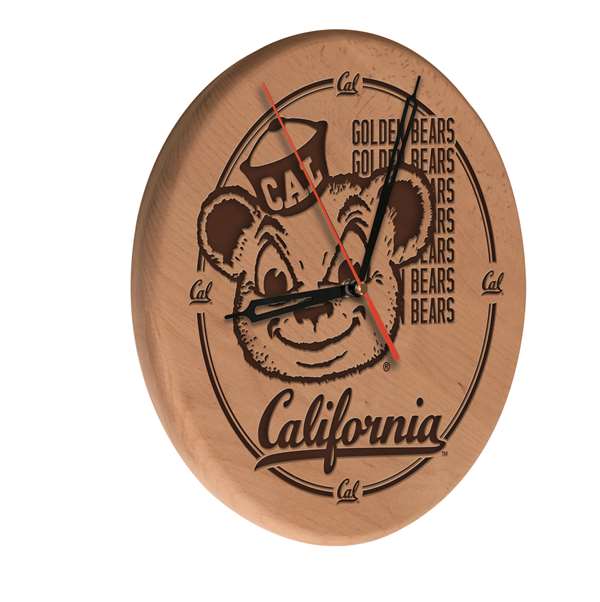 University of California 13 inch Solid Wood Engraved Clock