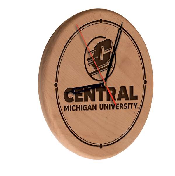Central Michigan University 13 inch Solid Wood Engraved Clock