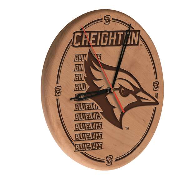Creighton University 13 inch Solid Wood Engraved Clock
