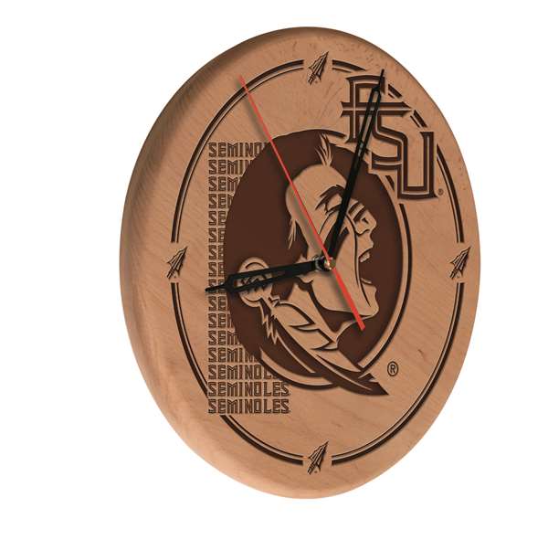 Florida State 13 inch Solid Wood Engraved Clock