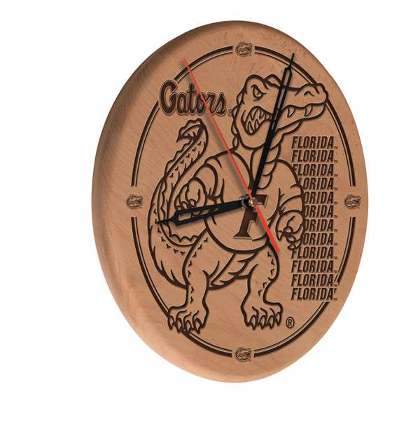 University of Florida 13 inch Solid Wood Engraved Clock