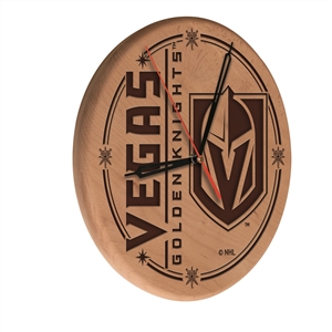 Vegas Golden Knights 13 inch Solid Wood Engraved Clock