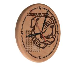 Louisiana Tech University 13 inch Solid Wood Engraved Clock