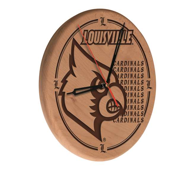 University of Louisville 13 inch Solid Wood Engraved Clock