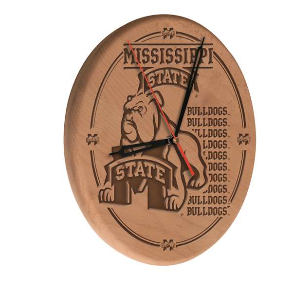 Mississippi State University 13 inch Solid Wood Engraved Clock