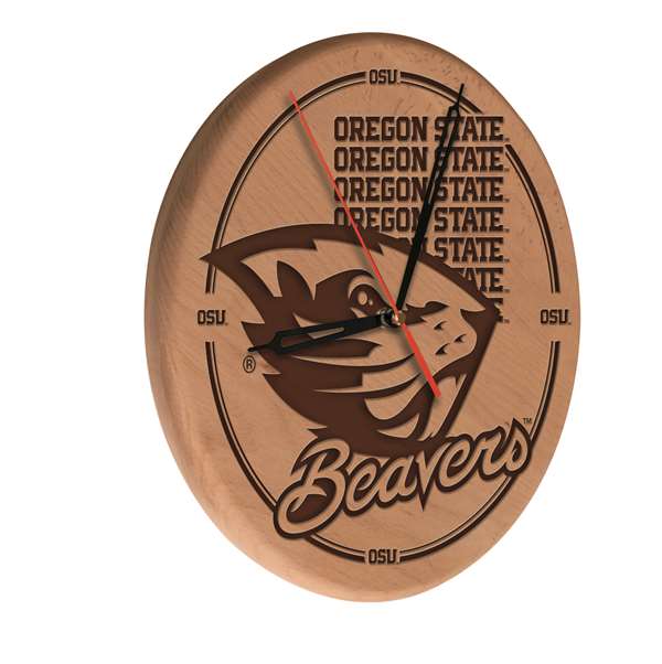 Oregon State University 13 inch Solid Wood Engraved Clock