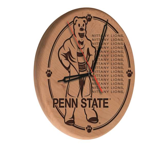 Pennsylvania State University 13 inch Solid Wood Engraved Clock
