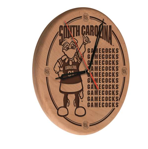 University of South Carolina 13 inch Solid Wood Engraved Clock