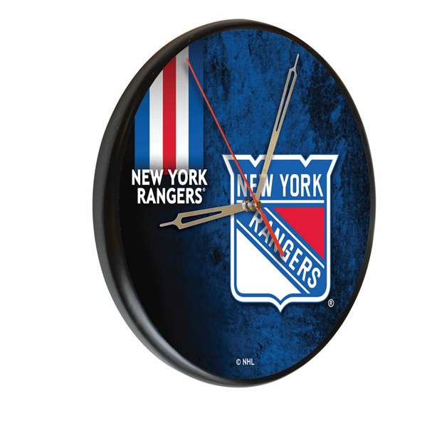 New York Rangers 13 inch Solid Wood Clock