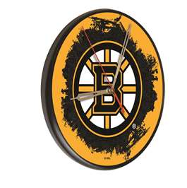 Boston Bruins 13 inch Solid Wood Clock