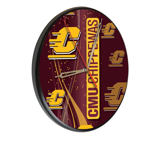 Central Michigan University 13 inch Solid Wood Clock