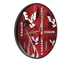 Eastern Washington University 13 inch Solid Wood Clock