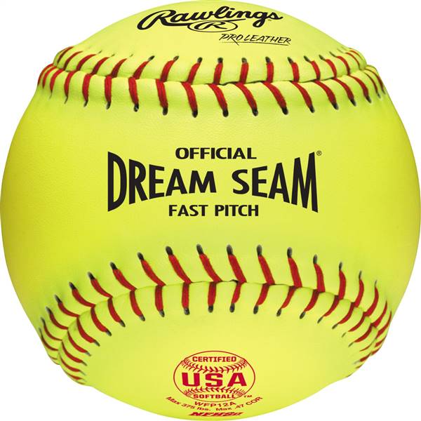 Rawlings Worth ASA NFHS Official 12 inch Dream Seam High Density Cork Core Leather Softba (WFP12A) ( 1 Dozen Balls) 