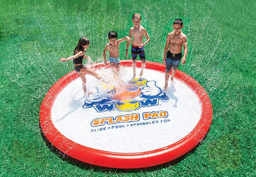 WOW Sports Giant Super Splash Pad Inflatable Splash Pad with Sprinkler  