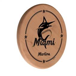 Miami Marlins Laser Engraved Solid Wood Sign