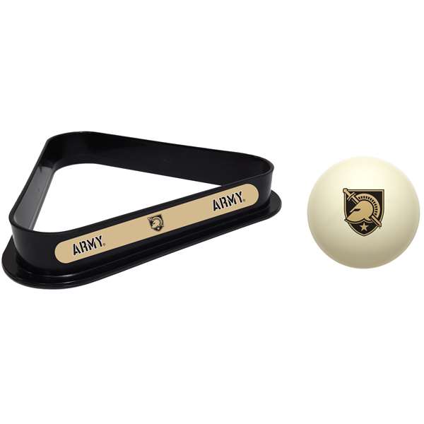 Army Cue Ball and 8 Ball Rack  
