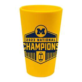 Michigan Wolverines 2023-24 CFP National Champions 16oz. Silicone Pint Glass (6 Pack)