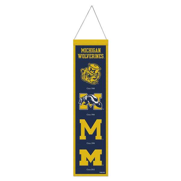 Michigan Wolverines Evolution Wool Banner 8X32