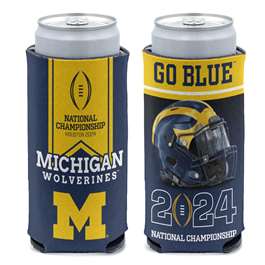 Michigan Wolverines 2023-24 CFP National Champions 12oz. Slim Can Coozie (6 Pack)