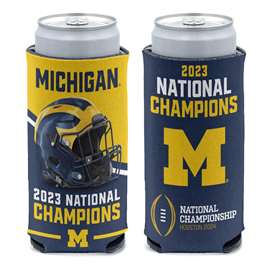 Michigan Wolverines 2023-24 CFP National Champions 12oz. Slim Can Coozie (6 Pack)