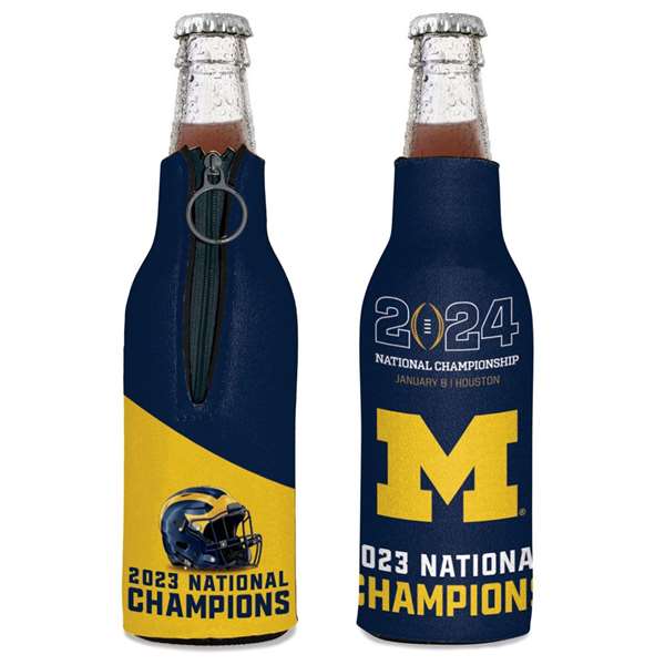 Michigan Wolverines 2023-24 CFP National Champions 12oz. Bottle Coozie (6 Pack)