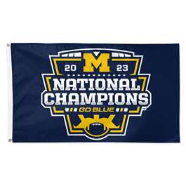 Michigan Wolverines 2023-24 CFP National Champions Deluxe Flag 3X5