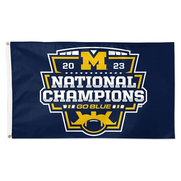 Michigan Wolverines 2023-24 CFP National Champions Deluxe Flag 3X5