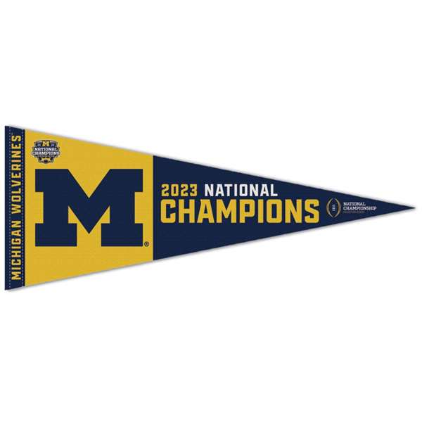 Michigan Wolverines 2023-24 CFP National Champions Premium Pennant 12X30