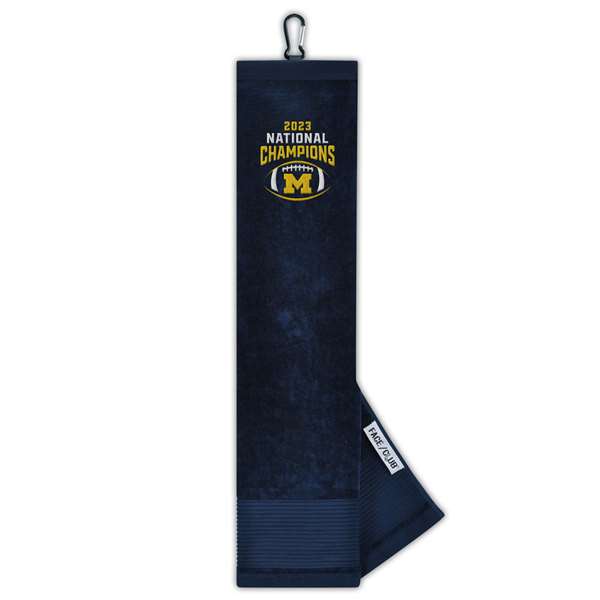 Michigan Wolverines 2023-24 CFP National Champions Golf Towel - Face/Clubs