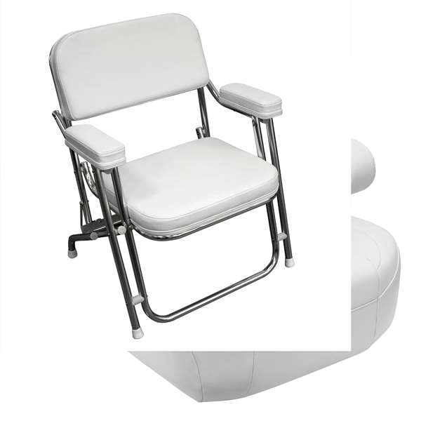 Wise 3316 Boaters Value Folding Deck Chair - White  