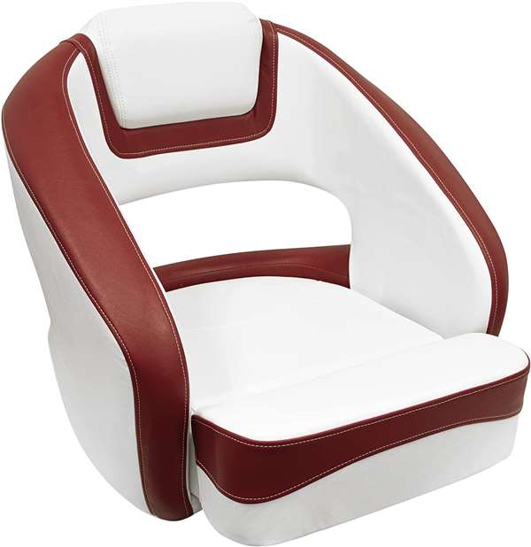 Wise Hurley LE Bucket Seat with Flip Up Bolster, Brite White / Dark Red   