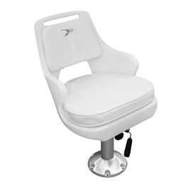 Wise Boat Seat - Standard Pilot Chair & Cushions w/ Adjustable Pedestal & Seat Slide Mount  