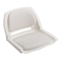 Wise Cushioned Molded Plastic Shell Fold Down Boat Seat White/White Shell