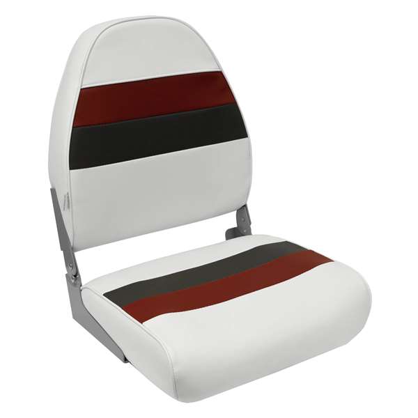 Wise 8WD590 Deluxe Series Pontoon High Back Seat - White / Red / Charcoal  