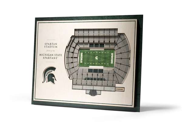 Michigan State Spartans 5 Layer 3D Stadium View Wall Art