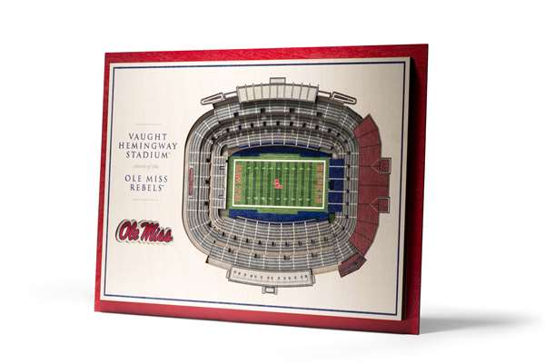 Mississippi Ole Miss Rebels 5 Layer 3D Stadium View Wall Art