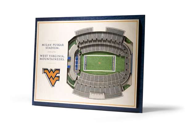 West Virginia Mountaineers 5 Layer 3D Stadium View Wall Art