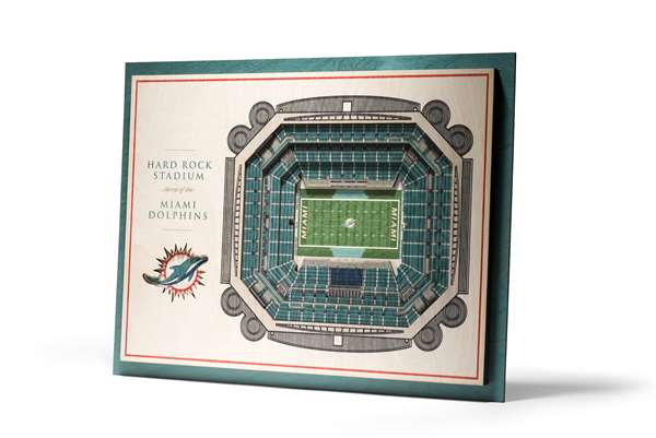 Miami Dolphins 5 Layer 3D Stadium View Wall Art