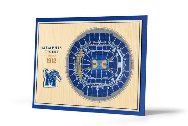Memphis Tigers 5 Layer 3D Stadium View Wall Art