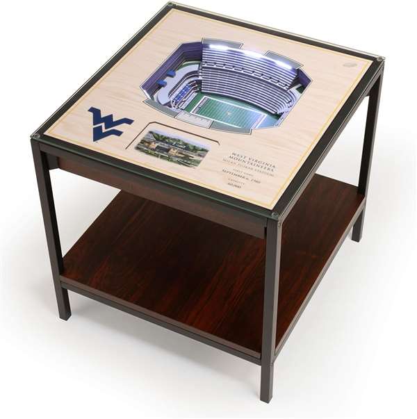 West Virginia Mountaineers 25 Layer 3D Stadium View Lighted End Table