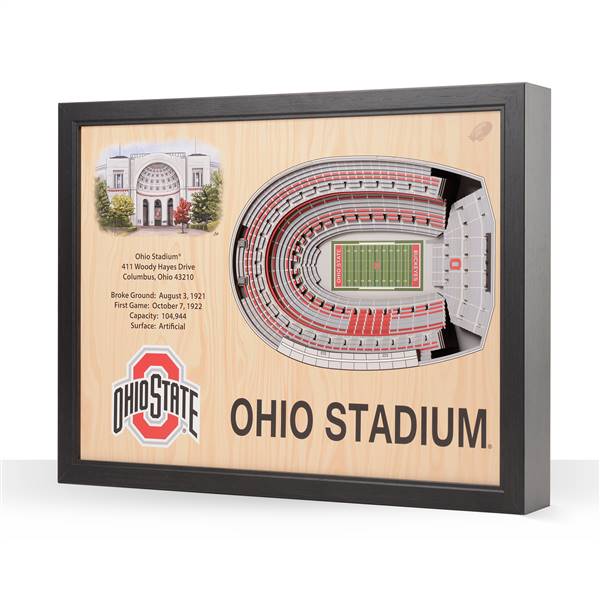 Ohio State Buckeyes  25 Layer Stadium View 3D Wall Art