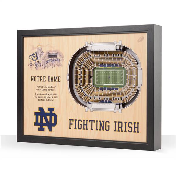 Notre Dame Fighting Irish 25 Layer Stadium View 3D Wall Art