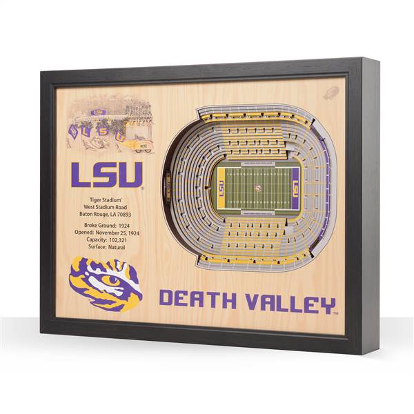 LSU Tigers  25 Layer Stadium View 3D Wall Art