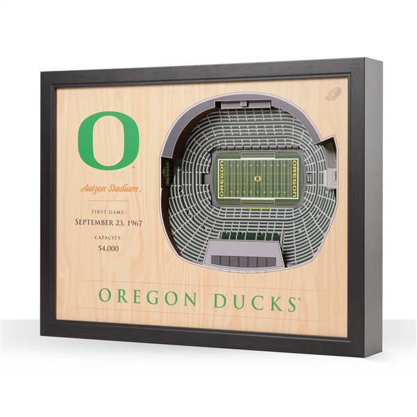 Oregon Ducks  25 Layer Stadium View 3D Wall Art