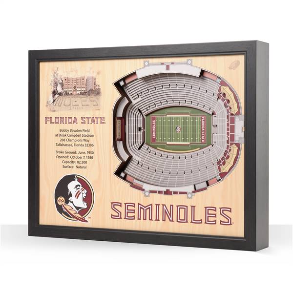 Florida State Seminoles  25 Layer Stadium View 3D Wall Art